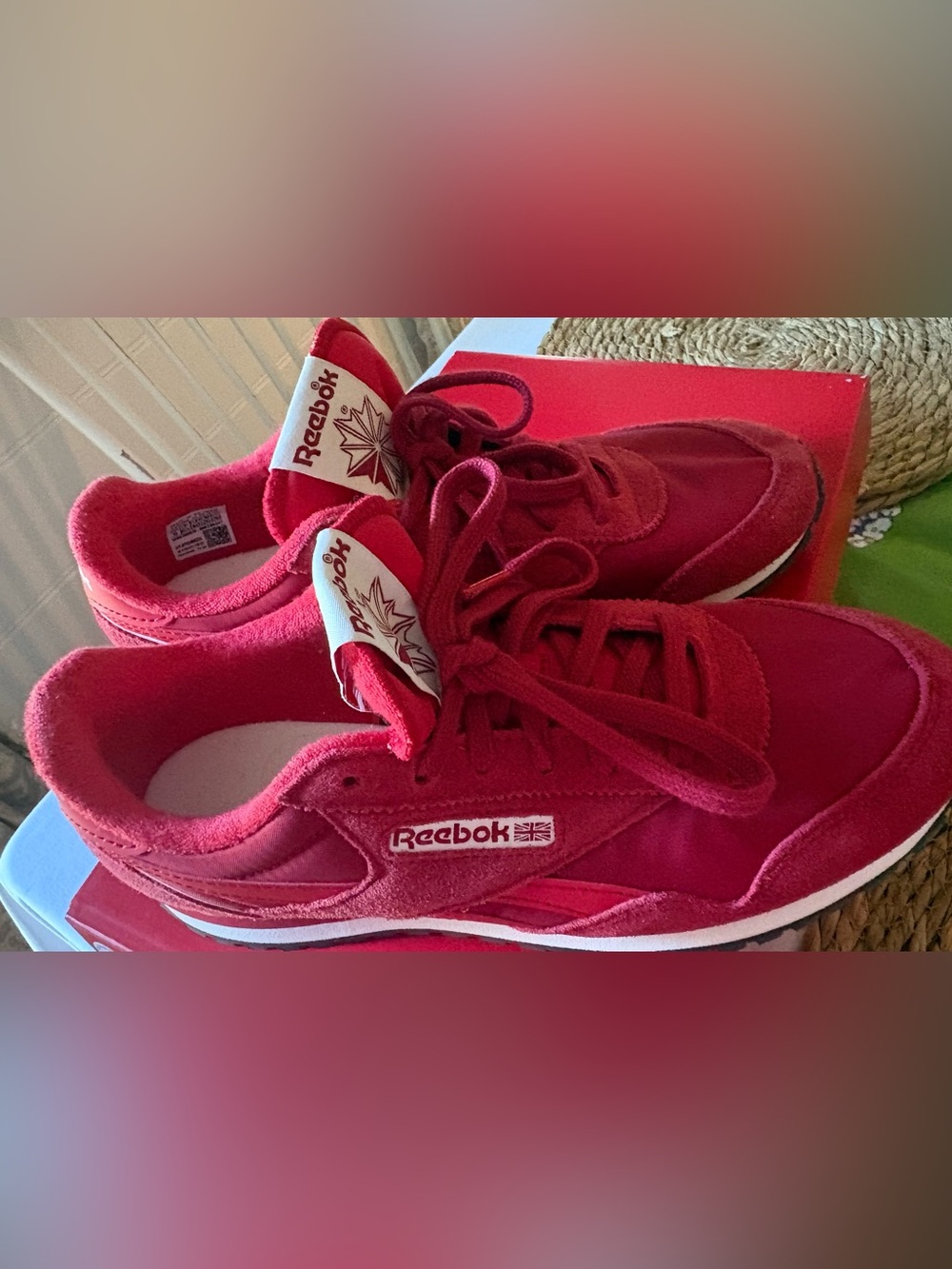 Reebok Women's Red Suede & Textile Classic Sneakers - GAME DAY